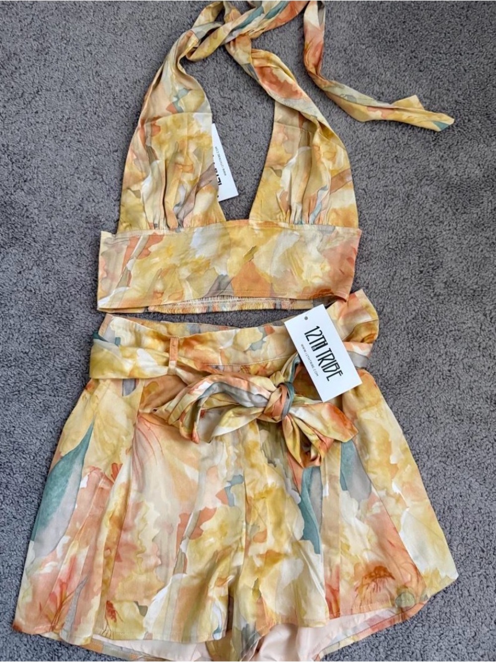 Floral Halter Top & Shorts Set